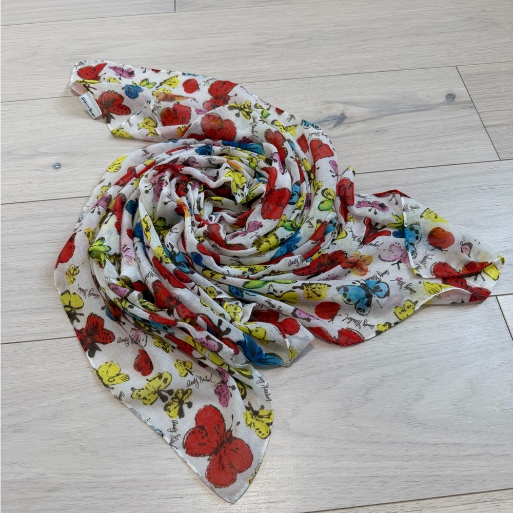 [Andy Warhol Foundation x Uniqlo] Colorful Butterfly Print Pashmina/Scarf/Wrap